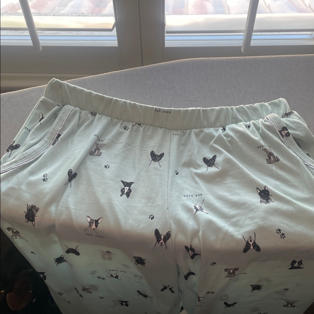 Rae Dunn Women’s Mint Green Dog Print Pajama Set Size M NWT - Picture 8 of 8